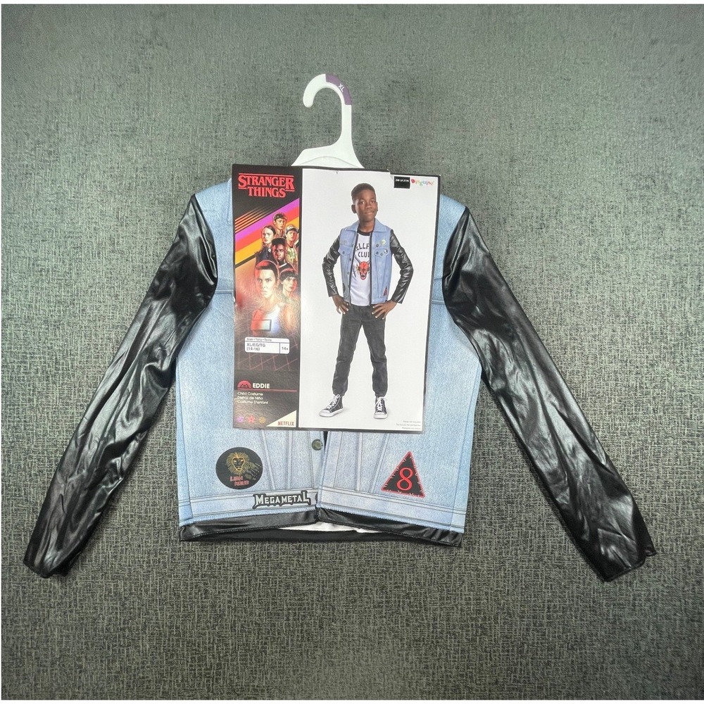 Stranger Things Eddie Munson Costume Kids XL 14-16 Hellfire Club Jacket Disguise